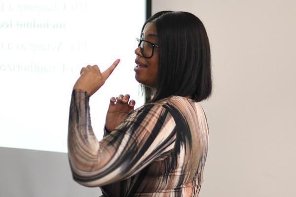 Faculty member teaching class